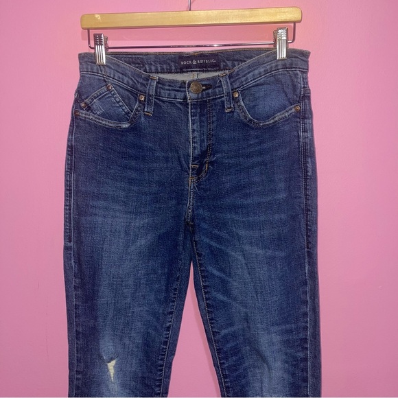 Rock & Republic Jeans Women’s Size 12 US Blue Denim Studded Kasandra Bootcut - Picture 3 of 14